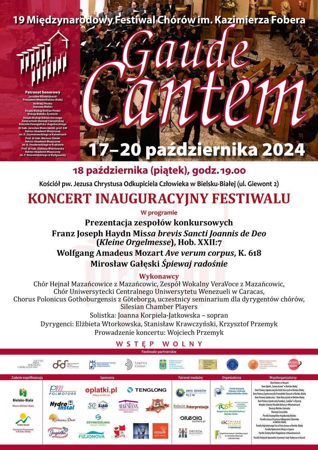 Afisze koncertów festiwalowych Gaude Cantem 2024